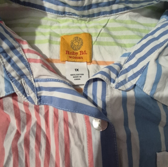 Colorful Button Up By Ruby Rd - Size 1x - Picture 5 of 6